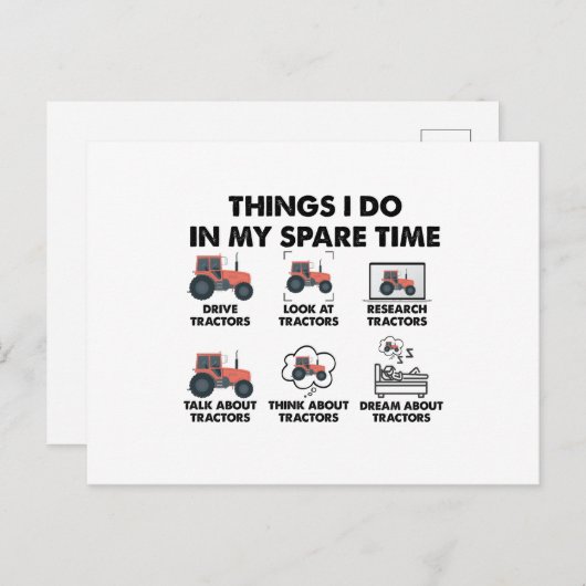 Carte Postale Tracteurs Drôle Aiment Les Choses Que Je Fais Dans (Devant / Derrière)