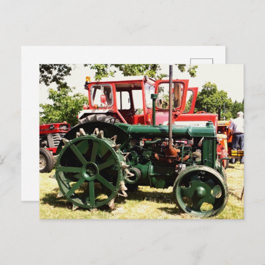 Carte Postale TRACTEURS vintages (Devant / Derrière)