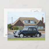 Carte Postale Traction noire Avant de Citroen (Devant / Derrière)