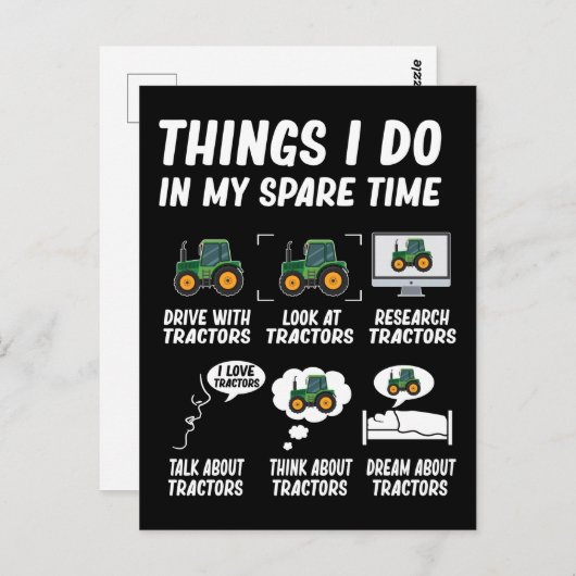 Carte Postale Tractor Boy Funny Farming Tractors (Devant / Derrière)