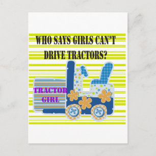 Carte Postale Tractor Girl Tshirts et cadeaux