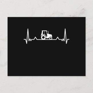 Carte Postale Tractor Heartbeat Paysan et le cadeau de fermier