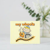 Carte Postale Tractor My Wheels Tshirts et cadeaux (Debout devant)