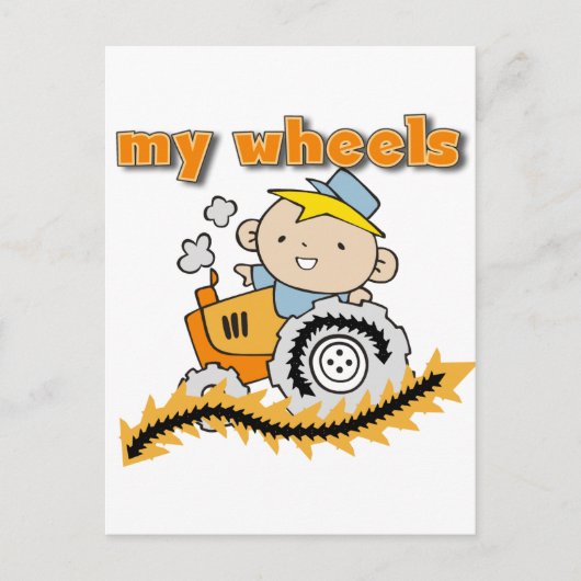 Carte Postale Tractor My Wheels Tshirts et cadeaux (Devant)