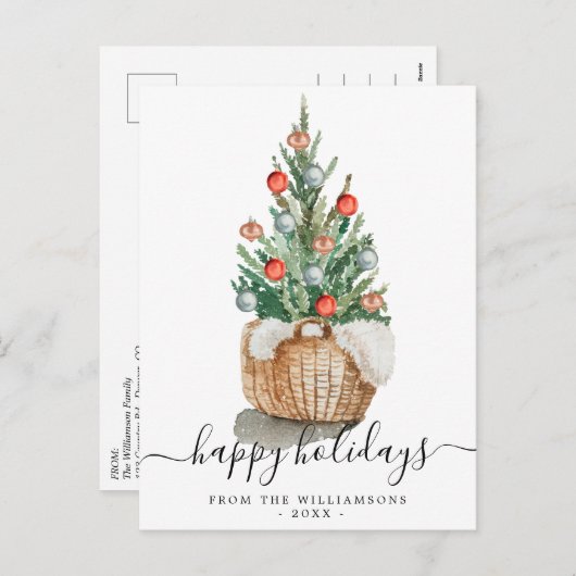 Carte postale traditionnelle Christmas Tree Holida (Devant / Derrière)