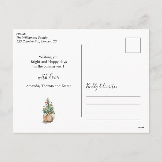 Carte postale traditionnelle Christmas Tree Holida (Dos)