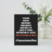 Carte Postale Trahison Collusion Emoluments Obstruction Entraver (Debout devant)