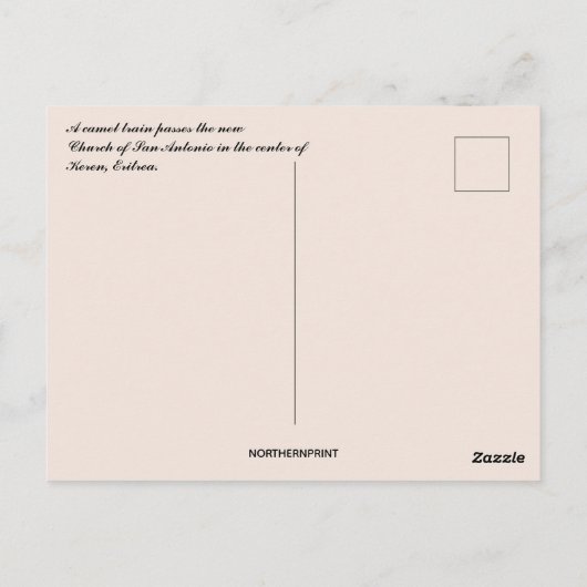 Carte Postale Train à chameaux à Keren Érythrée (Dos)