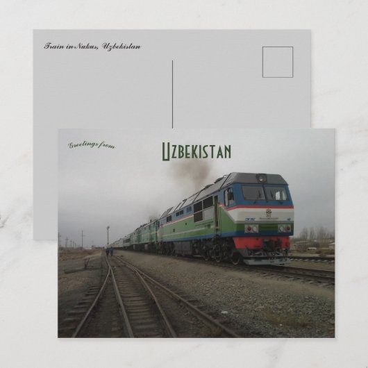 Carte Postale Train à Noukous Ouzbékistan (Devant / Derrière)