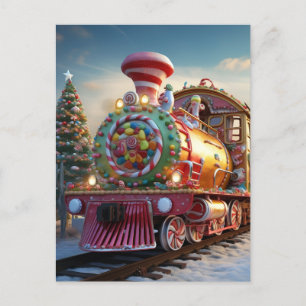 Carte Postale Train à sucreries de Noël