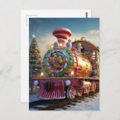 Carte Postale Train à sucreries de Noël (Devant / Derrière)