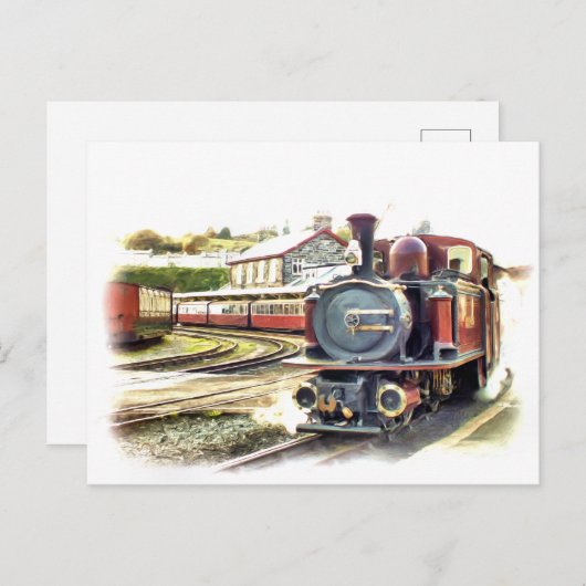 CARTE POSTALE TRAIN À VAPEUR (Devant / Derrière)