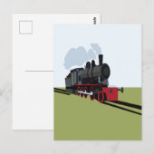 Carte Postale Train à vapeur chemin de fer (Devant / Derrière)