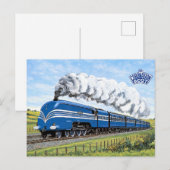 Carte Postale Train à vapeur Coronation Scot Blue Streamlined (Devant / Derrière)