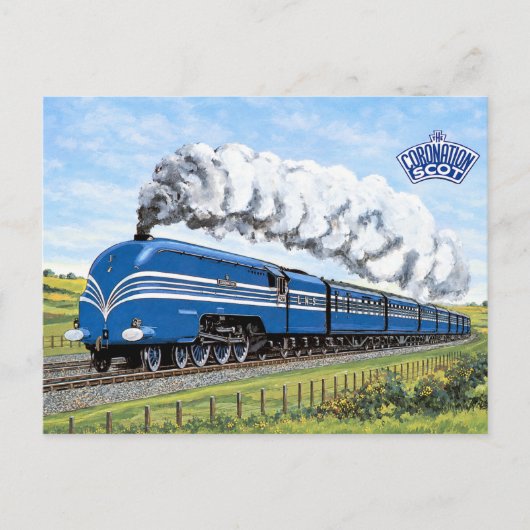 Carte Postale Train à vapeur Coronation Scot Blue Streamlined (Devant)