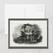 Carte Postale Train à vapeur locamotif vintage (Devant / Derrière)