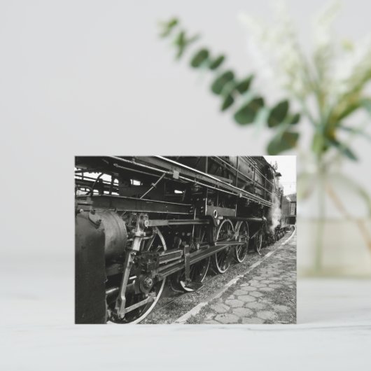 Carte Postale Train à vapeur vintage (Debout devant)