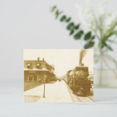 Carte Postale Train à vapeur vintage (Debout devant)