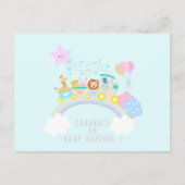 Carte Postale Train Animaux Bleus (Devant)