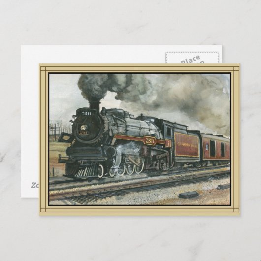 Carte postale Train Avec Bordure (Devant / Derrière)