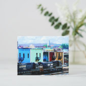 Carte Postale Train avec deux locomotives Roanoke, VA (Debout devant)