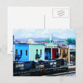 Carte Postale Train avec deux locomotives Roanoke, VA (Devant / Derrière)