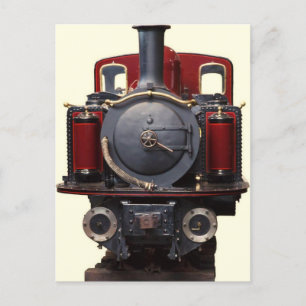 Carte Postale Train Bleu Et Rouge