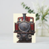 Carte Postale Train Bleu Et Rouge (Debout devant)