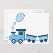 Carte Postale Train Blue Choo Choo (Devant / Derrière)