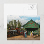 Carte Postale Train - Catskill, NY - En attente de départ 1902 (Devant / Derrière)