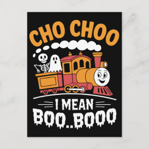 Carte Postale Train Choo Choo Je Veux Dire Boo Booo Fantôme