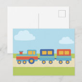 Carte Postale Train coloré (Devant / Derrière)