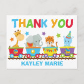 Carte Postale Train d'animaux de cirque personnalisé pour enfant (Devant)