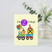 Carte Postale Train d'anniversaire 2e T-shirts et cadeaux d'anni (Debout devant)