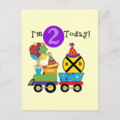 Carte Postale Train d'anniversaire 2e T-shirts et cadeaux d'anni (Devant)
