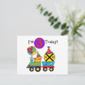 Carte Postale Train d'anniversaire 3e Anniversaire Tshirts et ca (Debout devant)