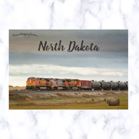 Carte Postale Train dans le Dakota du Nord