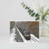 Carte Postale Train de cheminée vers l'est en neige (Debout devant)