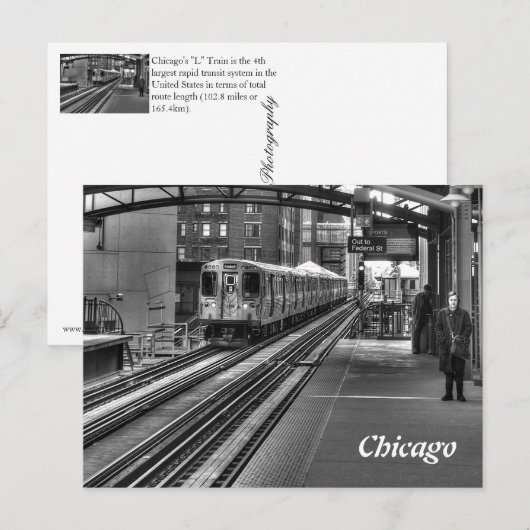 Carte Postale Train de Chicago (Devant / Derrière)