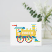 Carte Postale Train de jouets coloré (Debout devant)