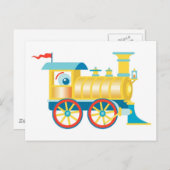 Carte Postale Train de jouets coloré (Devant / Derrière)