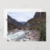 Carte Postale Train de la vallée de la rivière Urubamba Cusco Pé (Devant / Derrière)