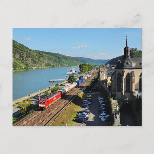 Carte Postale Train de marchandises à Oberwesel (Devant)
