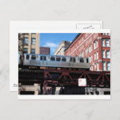 Carte Postale Train de métro aérien de Chicago (Devant / Derrière)