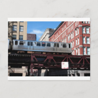Carte Postale Train de métro aérien de Chicago