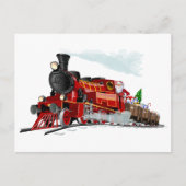 Carte Postale Train de Noël de dessin animé (Devant)