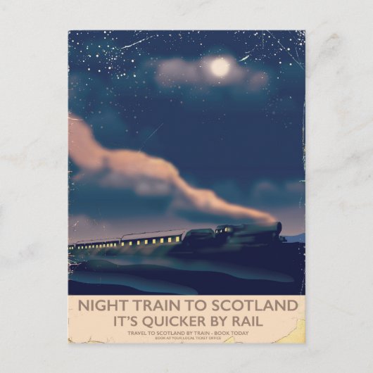 Carte Postale Train de nuit pour l'Écosse (Devant)
