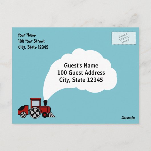 Carte Postale Train de piste (Dos)