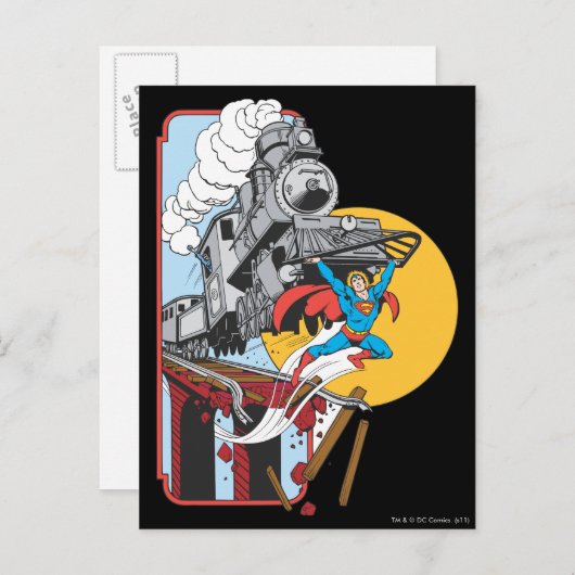 Carte Postale Train de relève Superman (Devant / Derrière)