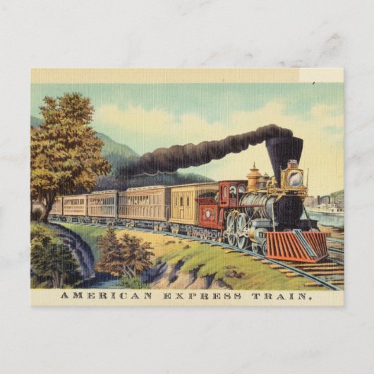 Carte Postale Train d'Express vintage américain (Devant)